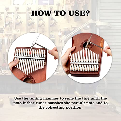 Image of Kalimba Thumb Piano 17 Keys, Portable Mbira Finger Piano, Easy to Learn Musical Instrument Gift for Kids and Adult Beginners, Brown