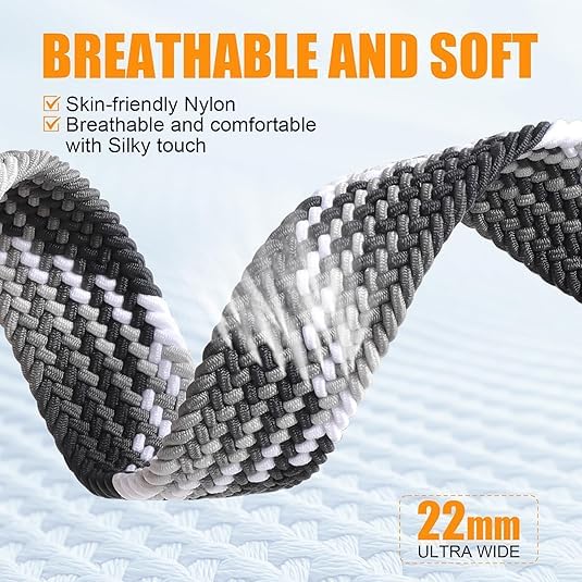 Image of Braided Nylon Band Compatible with Apple Watch 49mm /46mm /45mm /44mm /42mm /41mm /40mm /38mm | Adjustable Magnetic Clasp Strap Fit for Ultra 3 /2 /1, SE3 /2 /1 & Series 11 /10 /9 /8 /7 /6 /5 /4 /3 /2 /1