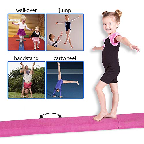 Fbsport 8Ft/9Ft/10Ft Balance Beam: Folding Floor Gymnastics Equipment For Kids Adults,Non Slip Rubber Base, Gymnastics Beam For Training, Practice, Physical Therapy Professional Home Training #TOP6