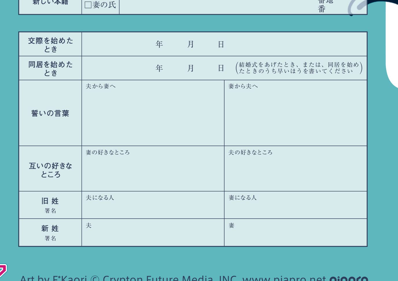 Amazon | 婚姻届製作所 役所に提出できる 初音ミク 婚姻届 MIKU