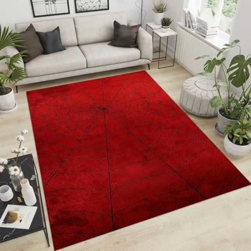 Spider Area Rug White Eyes Red Spider Web Carpet 3D Digital Print Rug Perfect for Kids Room Bedroom Playroom and Home Decoration Floor Mat Rugs 2 x 3