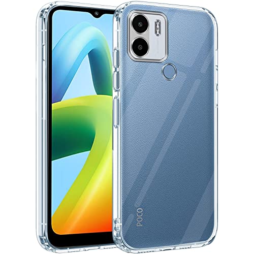 Image of Jkobi Back Cover for Poco C50 | Poco C51 (Silicone Clear Shockproof Case with Camera Protection | Soft and Flexible | Transparent)