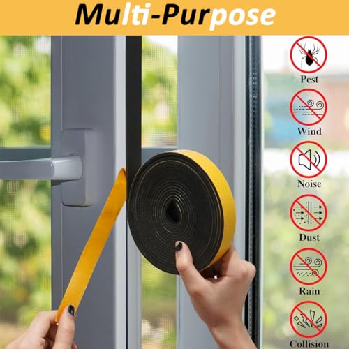Image of HASTHIP 16.4ft Door Seal Strip Door Bottom Sealing Strips EVA Foam Door Sweep Door Seal Gap Seals Self Adhesive Door Strips Door Seal Weather Proof Noise Reduction Door Seal for Door, Window, Gaps