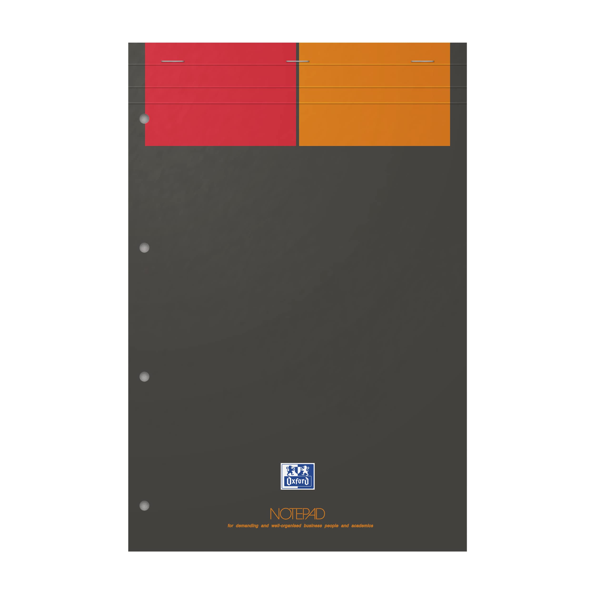 OXFORD Bloc-notes International Format A4+ Petits Carreaux 5mm recto verso, 80 Pages Agrafées Couverture Carte Gris