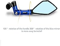 Vista 5 de General - Espejo retrovisor ajustable para motocicleta con perno roscado de 0.315 in y 0.394 in de aleación de aluminio, espejo retrovisor