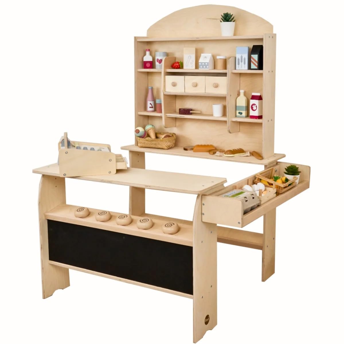 Meppi Kaufladen Cookie aus unbehandeltem Holz - Kaufmannsladen für Kinder - Marktstand - Shop