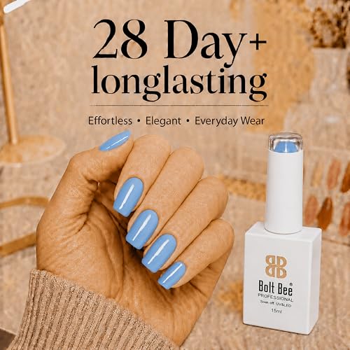 Image of Bolt Bee Blue Color Gel Nail Polish Soak Off UV Gel 15ML DIY at Home Manicure Salon Nail Art