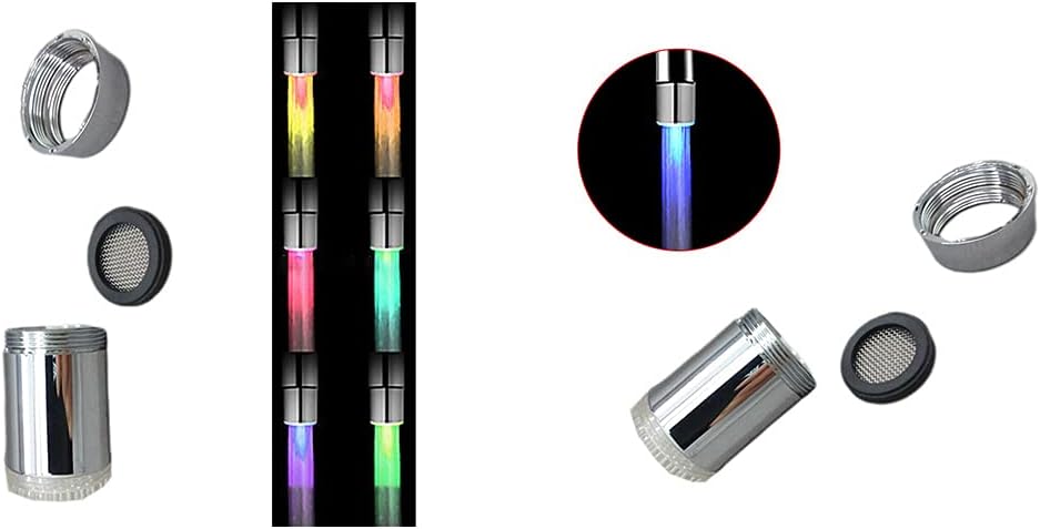 Water Stream Color Changing Faucet Tap Sink Faucet Temperature Control 3 Colors Light Temperature Sensor For Bathroom Outdoor Drinking Water Faucet Water Faucet Replacement Repair Kit Replacement