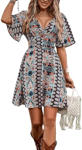 BEAUDRM Women's Vintage Western Dress Floral Cowgirl Outfits Coun...
