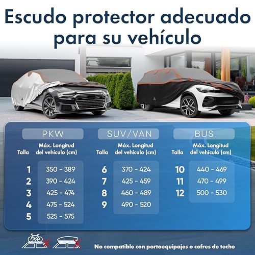 Funda antigranizo para coche WALSER Perma Protect impermeable de alta resistencia 4