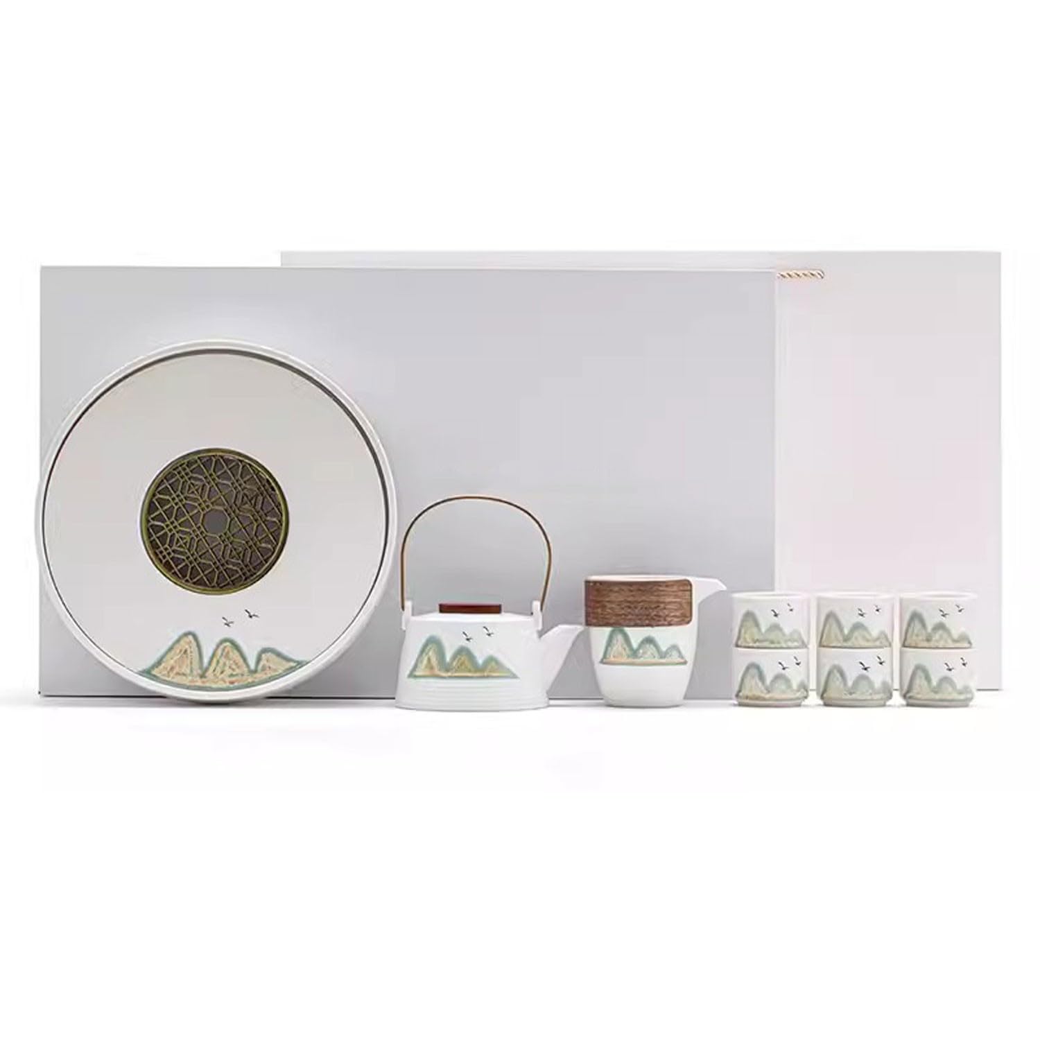 Tee-Set, Teetassen-Set, Tee-Set, Keramik-Kung-Fu-Tee-Set, Haushalts-Teekanne und Tasse, Geschenkbox Beauty Comes