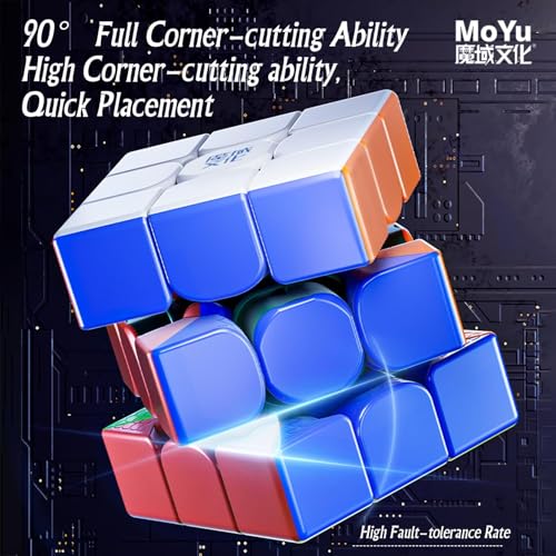 Image of HAWKISTER Moyu Wrm V9 Maglev 3X3 Stickerless Speed Cube, Moyu Weilong Wr M V9 Magnetic & Maglev Professional Flagship 3X3X3 Cube (Maglev Version), For Kid
