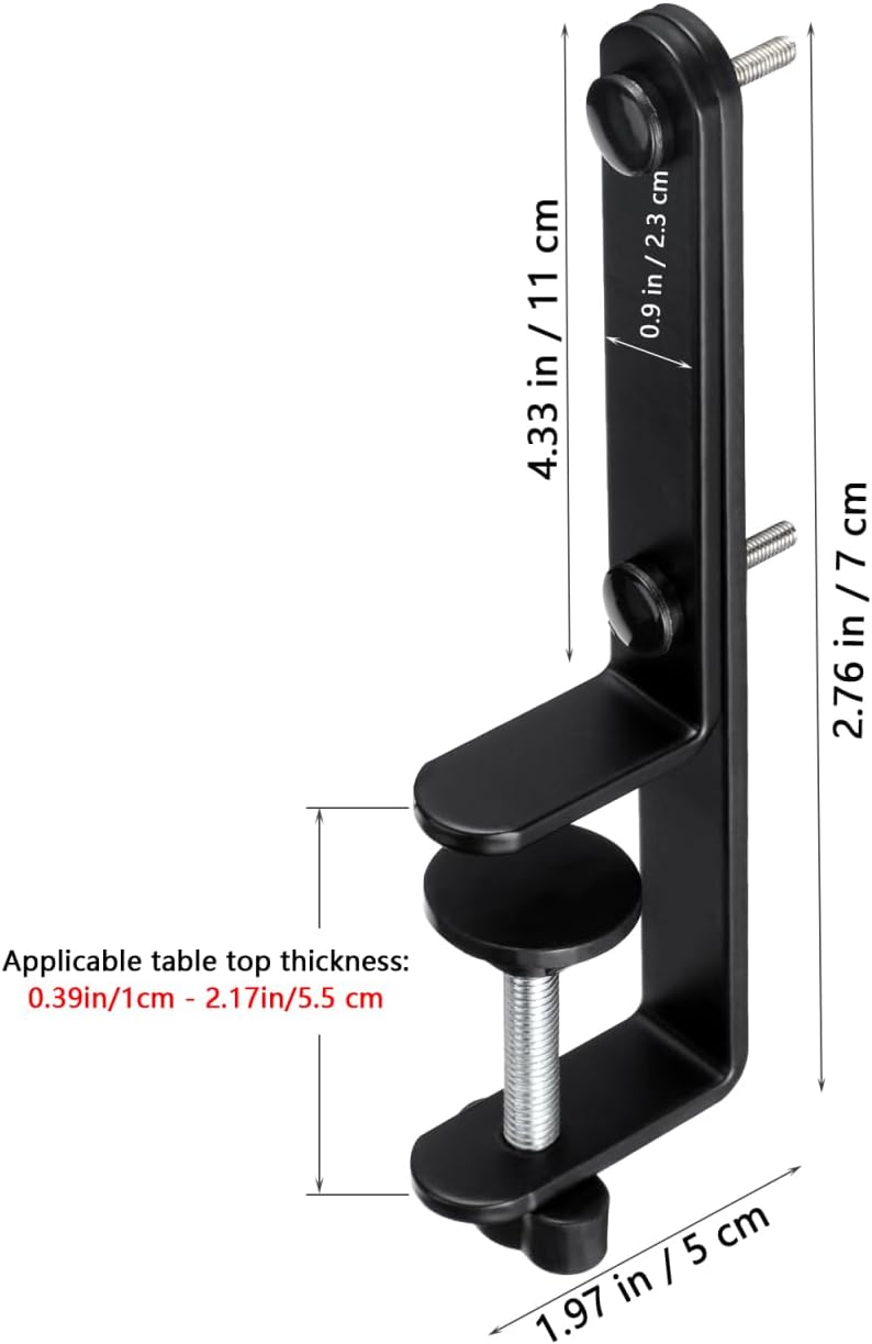 OSALADI 2pcs Pegboard Desk Bracket Pegboard Table Mount Desktop Connector Shield Holder Desk Shelf Clamp Support Pegboard Installing Tool for Garage Kitchen Home Office Black, N550MJBGUGA5110QJ74RFP1