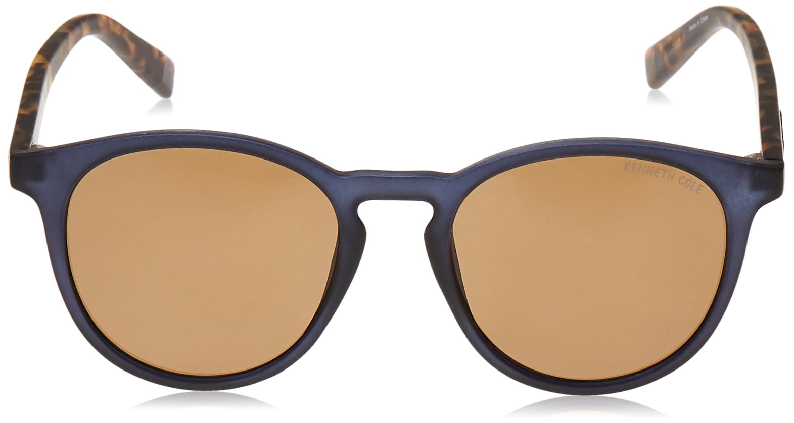 Kenneth Cole New York Men's Round Sunglasses, Matte Blue/Brown, 51mm