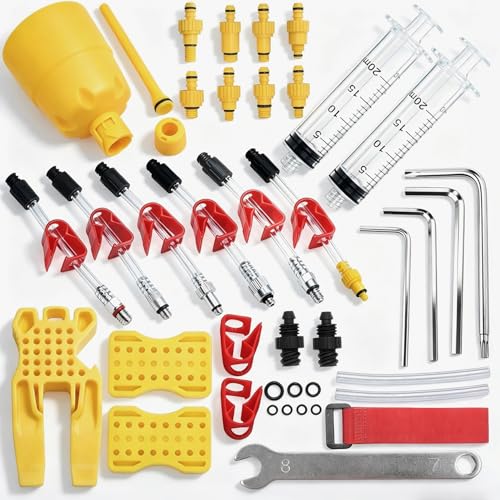 CYCOBYCO Kit de purga de freno de disco hidráulico, juego de herramientas universales de purga de aceite mineral, compatible con Shimano, SRAM, MAGURA, TEKTRO, Hayes, para bicicletas de montaña y