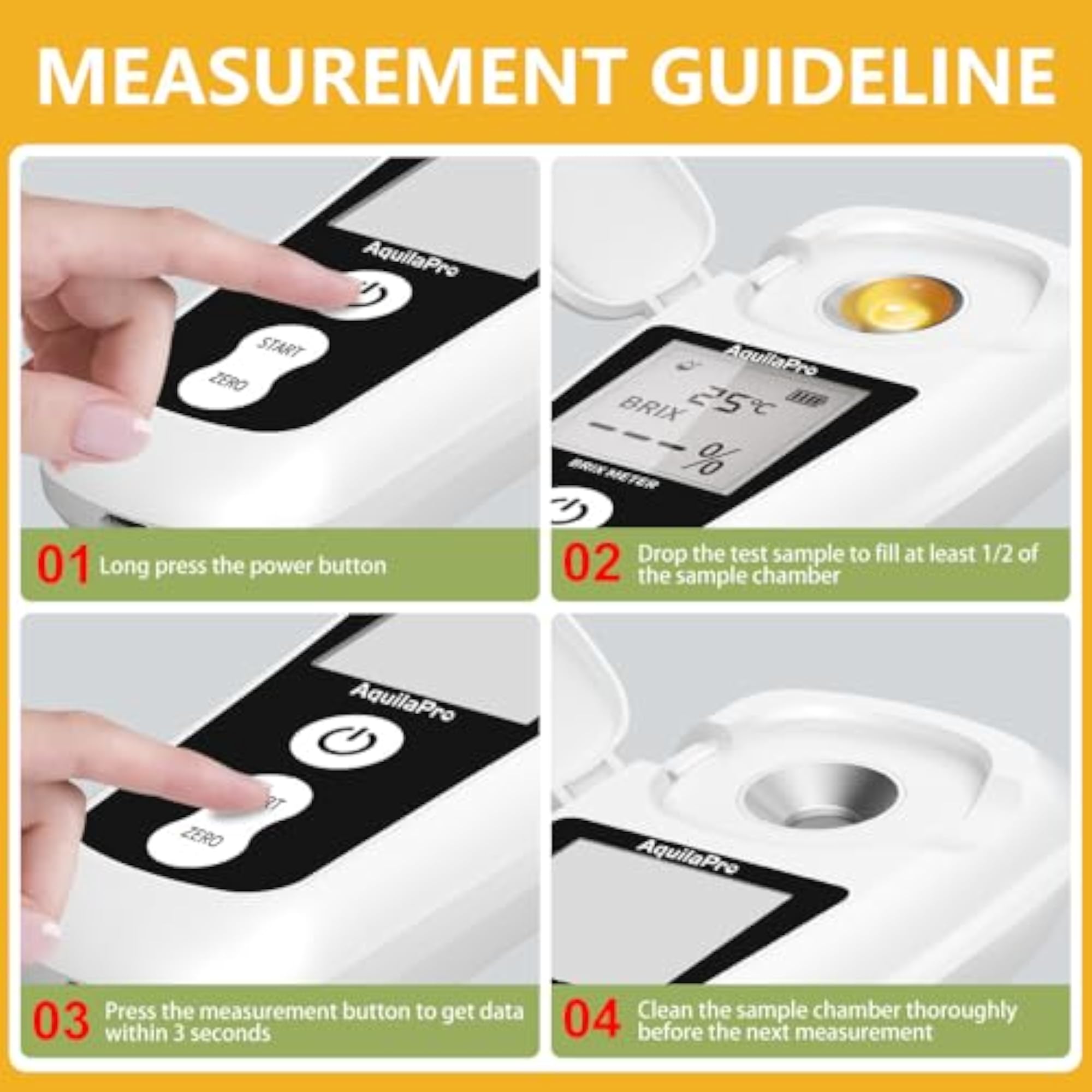 Digital Brix Refractometer for Liquid Sugar Content Measurement