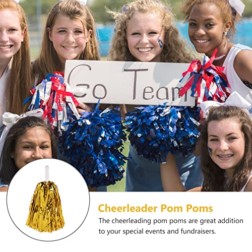 Ipetboom 4Pcs Líder de Torcida Pom Poms Dance Cheer Pom Squad Com Alça Folha Metálica para Crianças