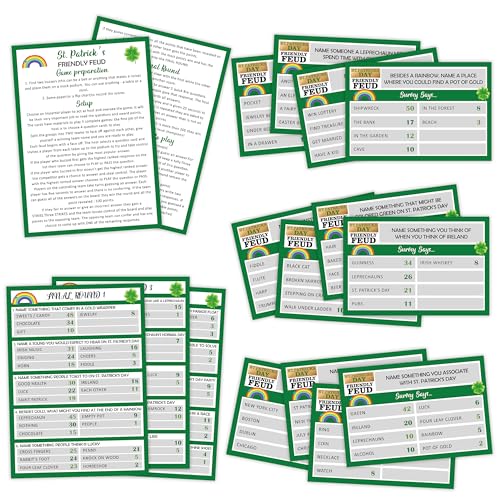 St. Patrick's Day Friendly Feud Game,St.Patrick's Day Party Games,Trivia Games,Feud