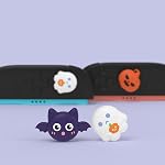 PlayVital Thumb Grips for Nintendo Switch 2 | Silicone Joystick Caps (6-Pack) - Cute Accessories Analog Stick Covers for Joycon 2 - Halloween Pumpkin Bat with Spooky Ghost