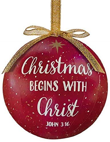 Christmas Begins with Christ Decoupage Ornament - 6/pk