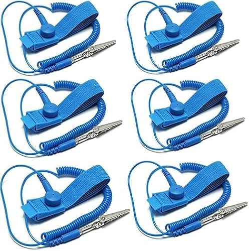 6 Pack Anti-Static Rings, Anti-Static Wristbands, and Adjustable Anti-Static Wrist Covers, Suitable for Various Anti-Static Situations in Winter.