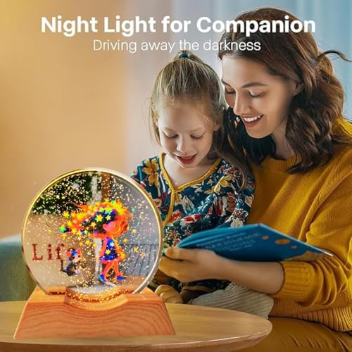 Image of One94Store 3D Acrylic LED Night Light - Warm White & Dream Girl Design with Durable Plastic Base, Decorative Table Lamp for Bedroom, Living Room, Kids Room, Study & Home Decor Gifting