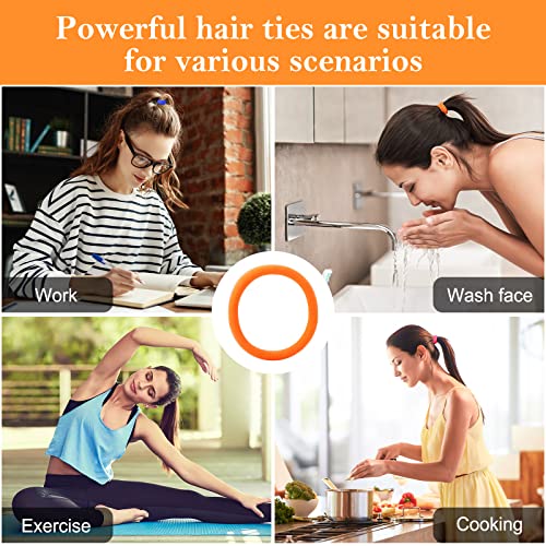 100Pcs 2 Inches Fluorescent Hair Ties For Women Girls, Sublaga Seamless Thick Fluorescent Hair Band, Elastic Hair Ties No Damage Ponytail Holder (Fluorescent Color) #TOP3