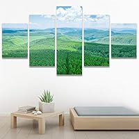 SIGNWIN 5 Panel Canvas Wall Art Modern Art Dramatic Forest Multicolor Photography Romantics Scenic for Home Decorations Ready to Hang - 60