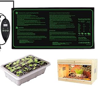Seedling Heat Mat with Thermostat Controller, Heated Propagator Waterproof Seedling Heating Pad for Winter Germination, Warm Hydroponic Heating Mat for Indoor Plant Terrarium Reptile 20''x 10''
