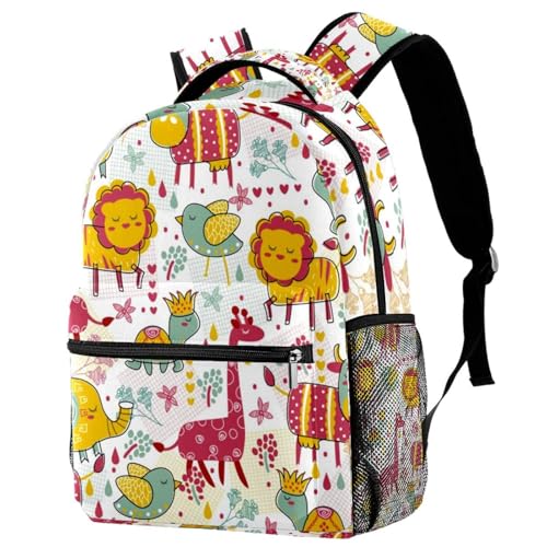 Sac à dos d'école zoo multicolore pour ado et enfant de 40cm