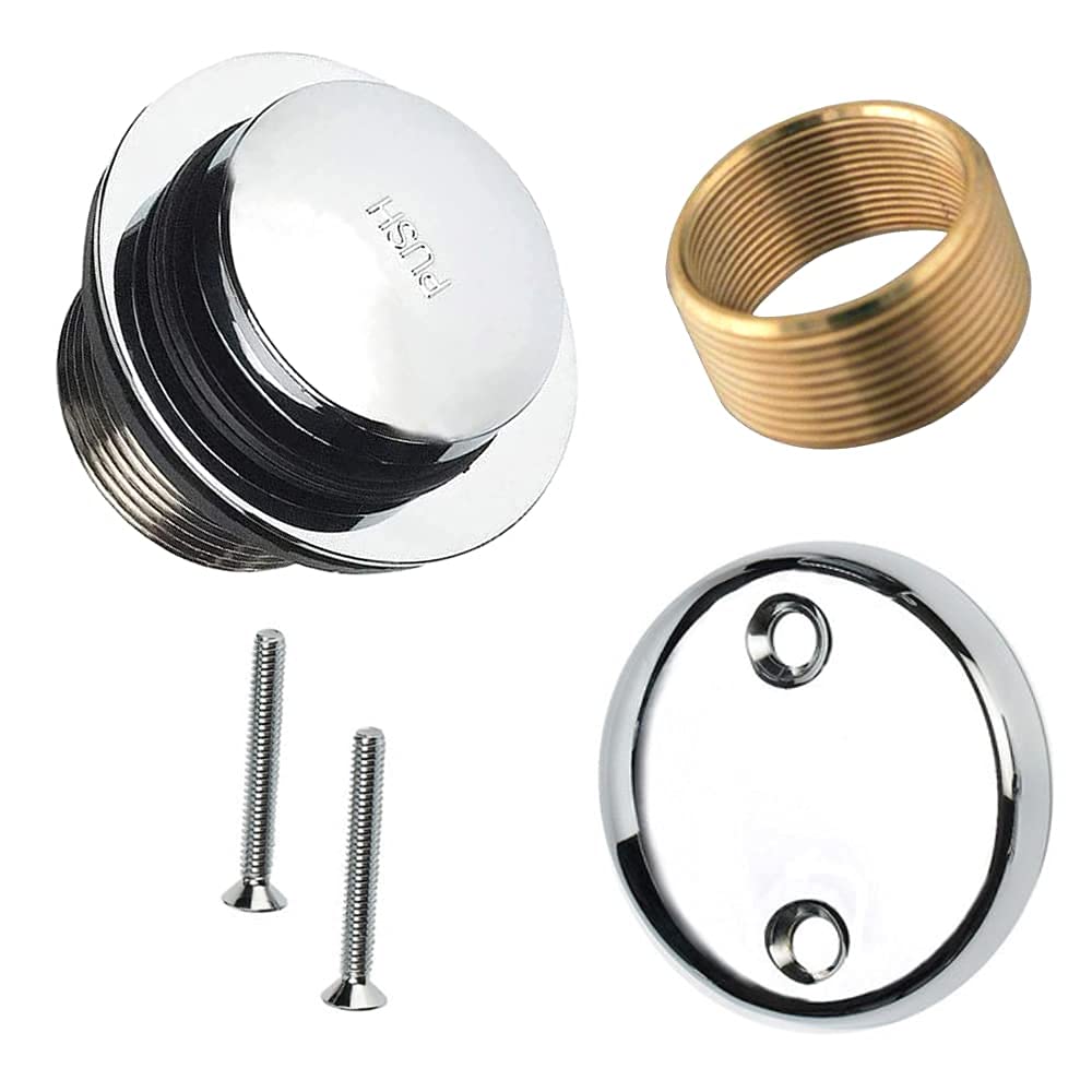 Dorence Tip Toe Bathtub Drain Kit, Tub Drain Assembly Conversion Kit, All Brass Construction with Lift and Turn Easy Installation (Chrome)
