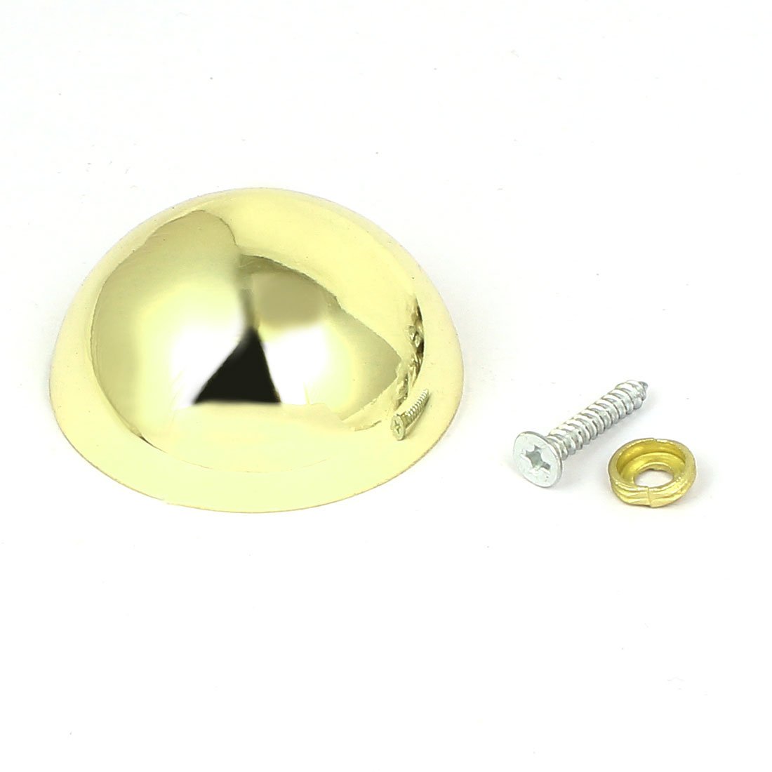Aexit 46mm Dia Quality Parts Head Metal Semicircle Screw Type Glass Mirror Nail Gold Tone 4pcs Model:87as414qo190