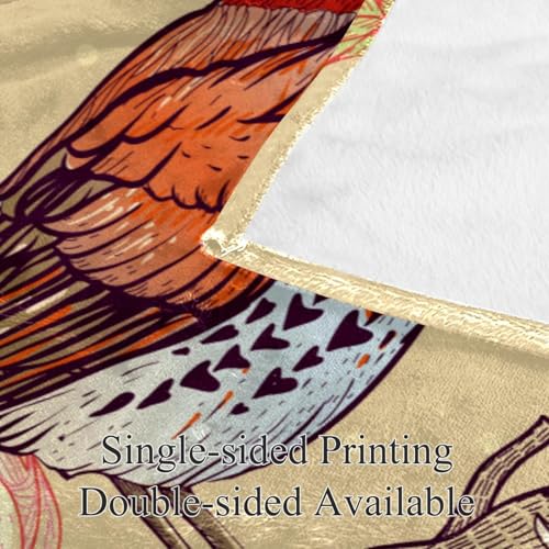Couverture polaire microfibre chaude et douce fleur d'oiseau pour canapé