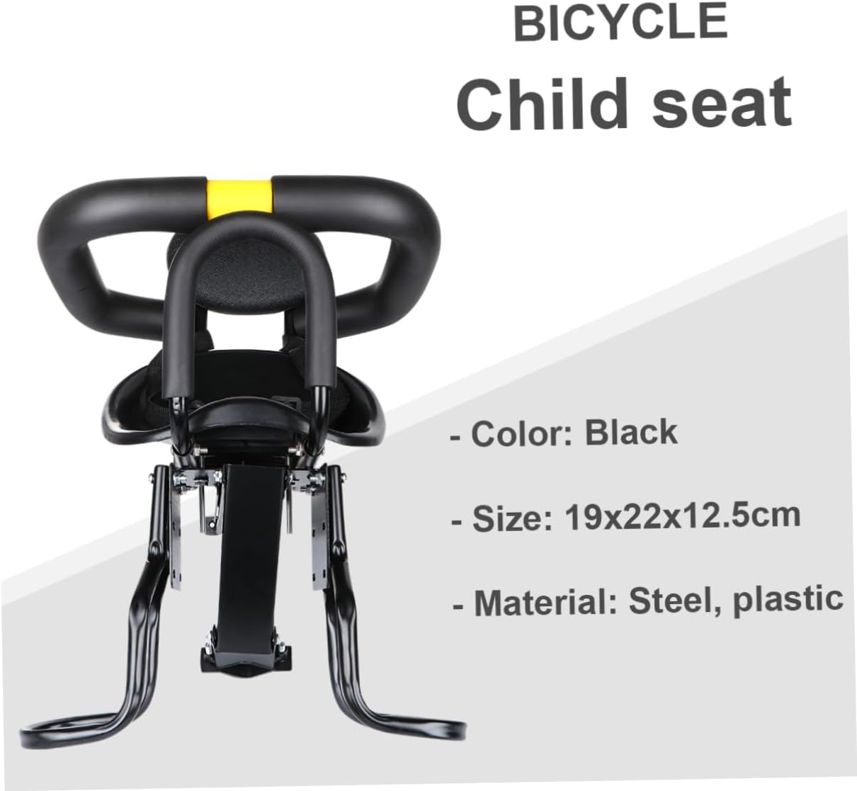 Boy Girl Bike Seat with Quick Release Handle Adjustable Front Safety Seat for Electric Rainproof Design Comfortable Backrest Suitable for Ages Months to Years Black