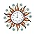 HOBYLUBY Sun Outdoor Clock with Thermometer and Hygrometer Combo, Silent No-Ticking Outdoor Wall Clock, Waterproof Quartz Clock for Patio, Living Room, Kitchen, Garden, 13 Inch