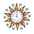 HOBYLUBY Sun Outdoor Clock with Thermometer and Hygrometer Combo, Silent No-Ticking Outdoor Wall Clock, Waterproof Quartz Clock for Patio, Living Room, Kitchen, Garden, 13 Inch