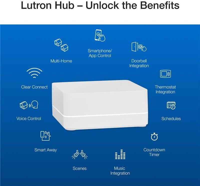 Lutron Caseta Deluxe Smart Dimmer Starter Kit; 2 Smart Dimmers, Hub & More — view 11