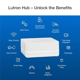 Lutron Diva Smart Dimmer Switch Starter Kit for Caseta Smart Lighting, with Smart Hub, Pico Remote, and Pedestal | No Neutral Wire Required | DVRF-BDG-1DP-A, White