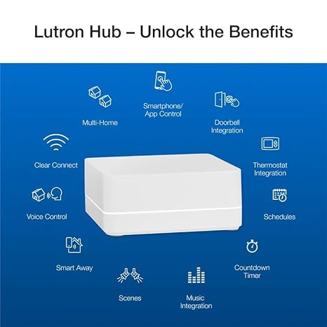 Lutron Diva Smart Dimmer Switch Starter Kit for Caseta Smart Lighting, with Smart Hub, Pico Remote, and Pedestal | No Neutral Wire Required | DVRF-BDG-1DP-A, White
