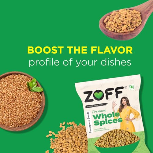 Image of Zoff Premium Fenugreek Seeds (Methi Dana) - 100% Natural & Unpolished - 500g Each | Pack of 6