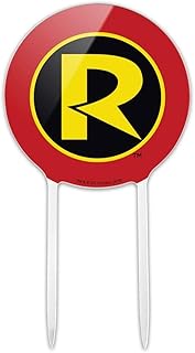 Acrylic Batman Robin Logo Cake Topper Party Decoration for Wedding Anniversary Birthday Graduation