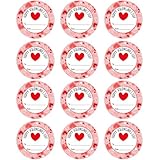 SICOHOME Happy Valentines Day Stickers 36pcs 1.5in Valentines Stickers for Kids Adults Label Envelope Seal Sticker Day Party Favors Gift Labels to from Sticker - Heart