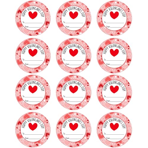SICOHOME Happy Valentines Day Stickers 36pcs 1.5in Valentines Stickers for Kids Adults Label Envelope Seal Sticker Day Party Favors Gift Labels to from Sticker - Heart