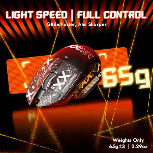Image of ATTACK SHARK V6 65g Superlight Wireless Gaming Mouse with Magnetic Charging Dock,BT /2.4GHz Wireless /Wired Mouse 1K Polling,PixArt PAW3311 Sensor,25000DPI,Tape,Office Gamer Mice for PC /Win /Mac(Black)
