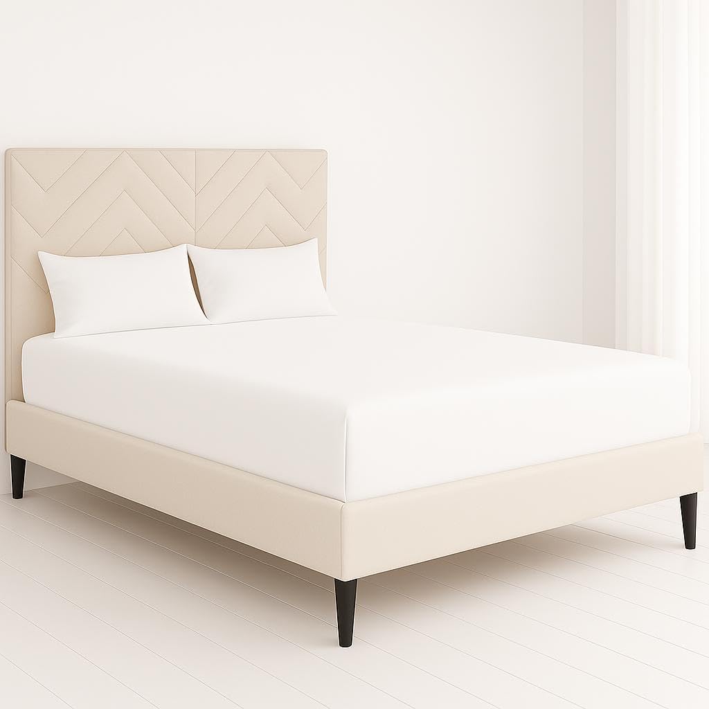 Deep SuperKing Size Fitted Sheet with 2 Matching Pillowcase - White Microfiber, All-Around...