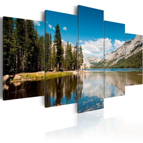 artgeist Acoustic Canvas Wall Art Nature Mountains 90x45 in - 5pcs Picture with Acoustic Foam Sound Print Artwork Room Acoustics Soundproofing Landscape Sky 030212-29