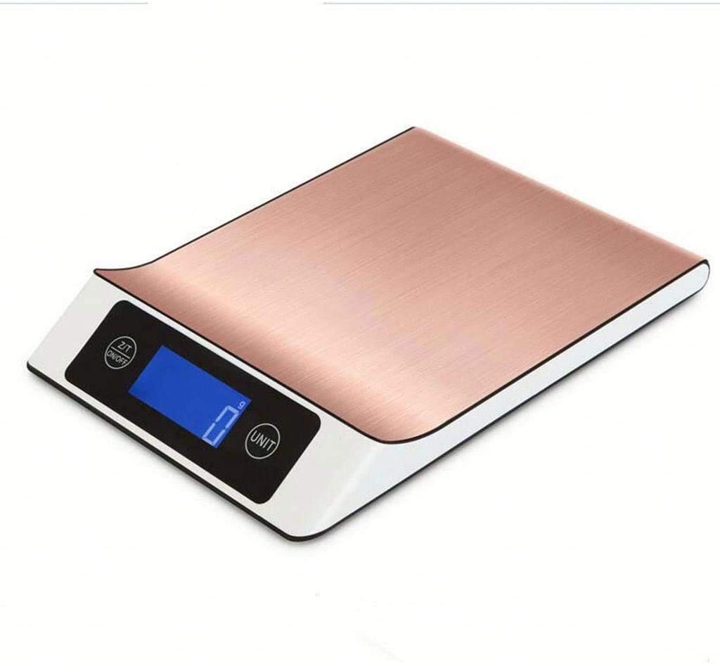 Báscula electrónica Báscula Digital Profesional para Cocina Báscula electrónica para cocinar Alimentos de Alta precisión con Pantalla LCD Grande (Oro-15 kg/1 g)