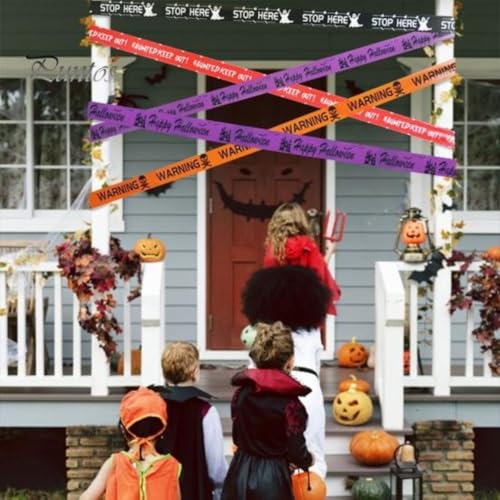 Kit 6 Fita Decoração Halloween Faixa Segurança Crime Fita De Isolamento Dia das Bruxas Festa Temátic
