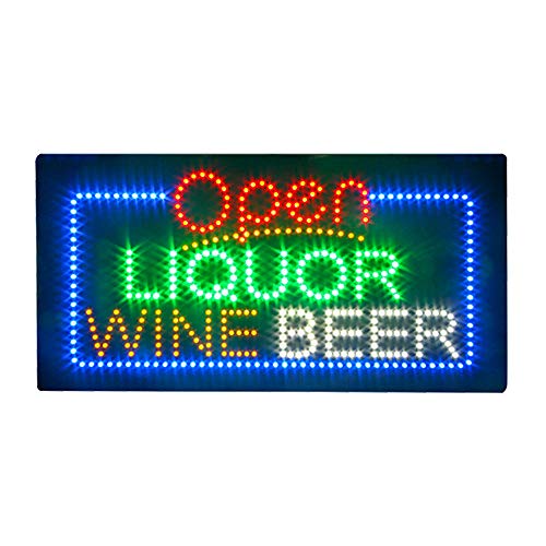 Liquor Beer Wine Sign for Liquor Store, Super Bright Electric Advertising Display Board for Bar Pub Club Business Shop Store Window Bedroom Decor (HSO1156)