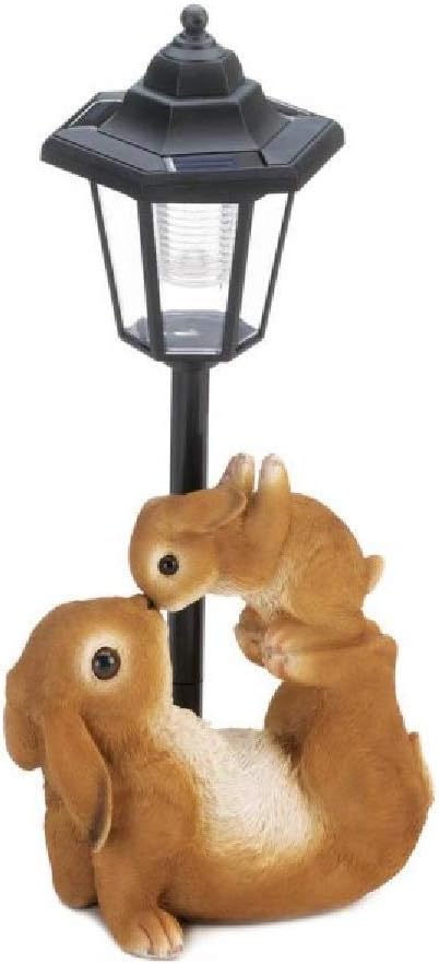 Hоttеѕt Sаlе Summerfield Terrace 10018806 Adorable MOM and Baby Rabbit Solar LAMP, White
